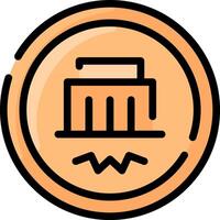 A flat icon of a building with a water tower vector