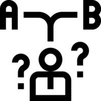 A black and white sign with a person and question marks vector