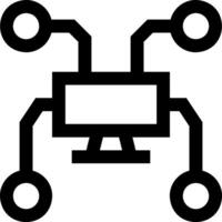 A black and white icon of a computer vector