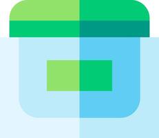 A container with a green lid and blue lid vector