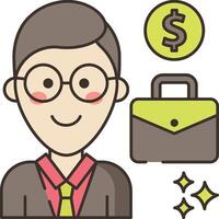 Businessman with briefcase and dollar sign vector