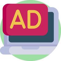 A laptop with the word ad on it vector