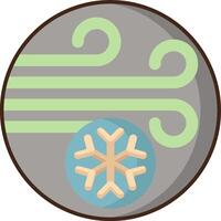 A snowflake and a windmill are shown in a circle vector