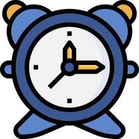 An alarm clock with a blue background vector