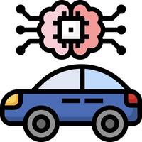 A car with a brain on top of it and a computer vector