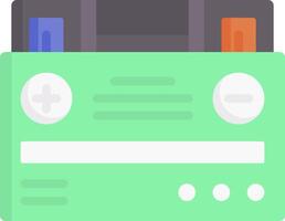 A green battery pack with two batteries and two other batteries vector