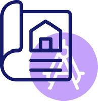 A house icon with a house on it vector