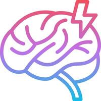 A brain with a lightning bolt on it vector