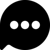 A black speech bubble with three dots on it vector
