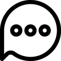 A black and white image of a speech bubble with two dots inside vector
