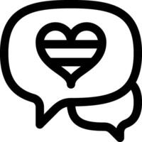A black and white speech bubble with a heart in it vector