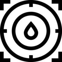 A black and white logo with a circle with a drop in it vector