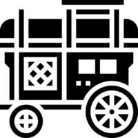 A black and white image of a wagon vector
