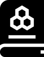 A black and white icon of a hexagon vector