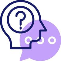 A person's head with a question mark icon vector