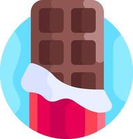 Chocolate bar with ice cream on top vector
