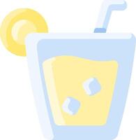 A glass of lemonade with a straw and ice vector