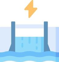 A water dam with a lightning bolt coming out of it vector