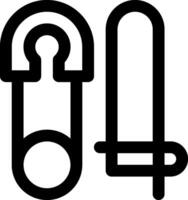 A black and white icon of a knife and scissors vector