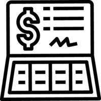 A laptop with a dollar sign on it vector
