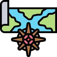 A compass and map icon on a white background vector
