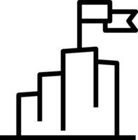 A black and white icon of a building with a flag vector
