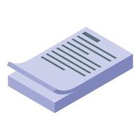 Stack of papers with folded corner representing documents vector