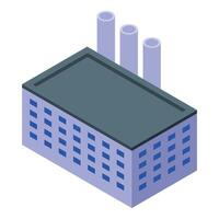 This isometric factory building is processing and manufacturing vector