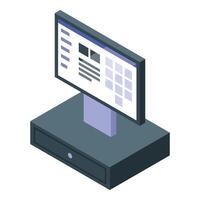 Modern pos terminal with blank screen accepting payment isometric view vector