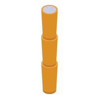 Telescopic pole extending upwards with segments showing vector