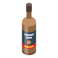 Whiskey bottle standing with blank label isometric view vector