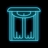 Glowing neon line icon representing an ancient greek building with columns vector