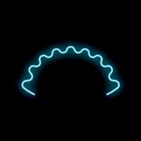 Neon light representing empanada forming wavy line on black background vector