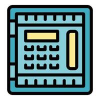 Blue intercom system with buttons for communication vector