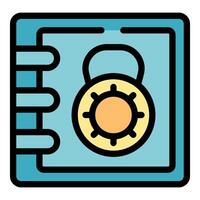 Diary with combination lock keeping secrets safe vector