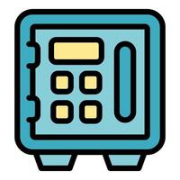 Modern electronic safe with keypad and display for home security vector