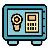 Modern safe box with electronic lock securing valuables vector