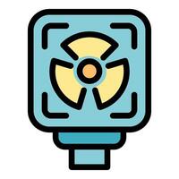 Geiger counter showing radiation level in color icon vector illustration