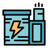Electric power plant generating electricity using fossil fuels vector