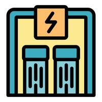 Hydroelectric power station generating electricity using water vector