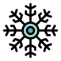 Snowflake with round center falling on ground during wintertime vector