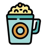 Big mug of beer with foam icon for bar or pub menu vector