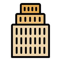 Modern building with rooftop windows showing urban architecture vector
