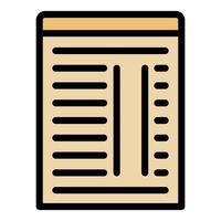 Simple icon of a document representing a report being filled out vector