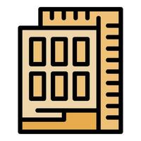 Architect designing a building with ruler measuring height vector