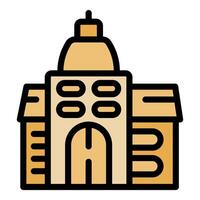 Big parliament building with columns showing government power vector