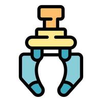 Robot hand picking up object automation icon vector
