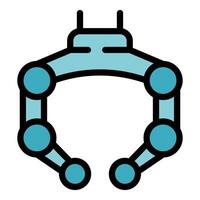 Futuristic robot hand picking up objects icon vector