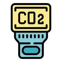 Portable co2 sensor monitoring carbon dioxide levels vector