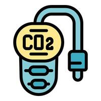 Portable carbon dioxide detection device measuring co2 level vector